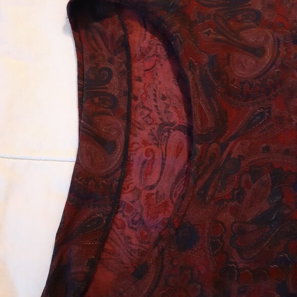 Vintage Handmade Burgundy Paisley Dress Size Medium - Picture 7 of 7